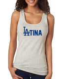 00-16 Dodgers LATINA Glitter Woman's Fitted workout Tank Top Fitness Los Angeles