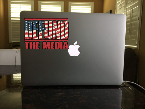 39-16 DEFUND the Media USA Patriotic Logo vinyl sticker decal