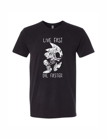 51-03T Sonic The Hedghog Live Fast Die Faster 100% cotton Tee Shirt
